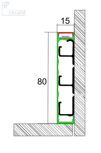 Алюминиевый плинтус Fezard Кабельный ALP-G80-LA Алюминий 80*15*2500 мм в Чебоксарах