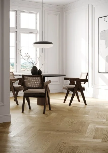 Паркетная доска Quartz Parquet Английская Ёлка Дуб Шампань 33-414 в Чебоксарах