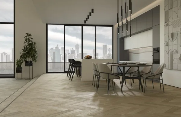 Паркетная доска Quartz Parquet Английская Ёлка Дуб Лимба 33-405 в Чебоксарах