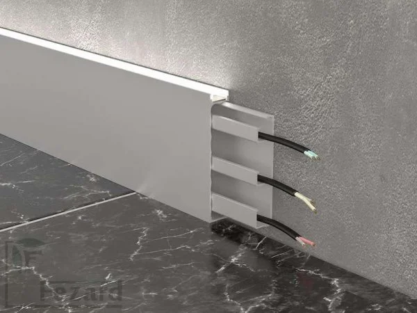 Алюминиевый плинтус Fezard Кабельный ALP-G80-LA Алюминий 80*15*2500 мм в Чебоксарах