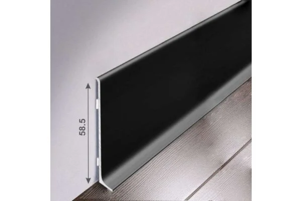 Алюминиевый плинтус Bonkeel ПЛ60 515л Черный (58,5х11,2х2500мм) в Чебоксарах