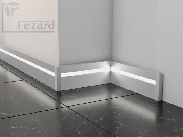 Алюминиевый плинтус Fezard Кабельный ALP-G80-LF Алюминий 80*15*2500 мм в Чебоксарах