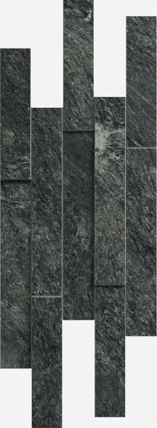 Керамогранит Italon Скайфолл Неро Брик 3D (Патинированная, 28х78) в Чебоксарах