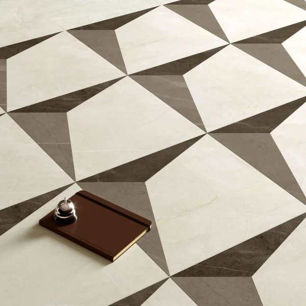 Керамогранит Coliseum Фьямма Уайт Вставка Фрэйм 60х60 (Натуральный и Реттифицированный) в Чебоксарах