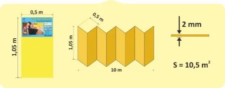 Подложка Солид 2мм гармошка желтая (10.5 м2) в Чебоксарах