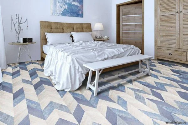 Пробковое покрытие CorkStyle Chevron Blue (1235*305*6 мм) HC в Чебоксарах