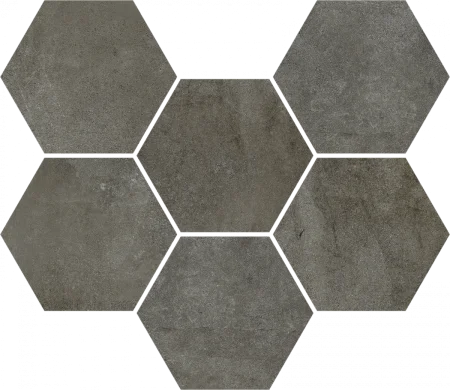 Керамогранит Coliseum Экспо Дарк Мозаика Гексагон (Натуральная, 25х29) в Чебоксарах