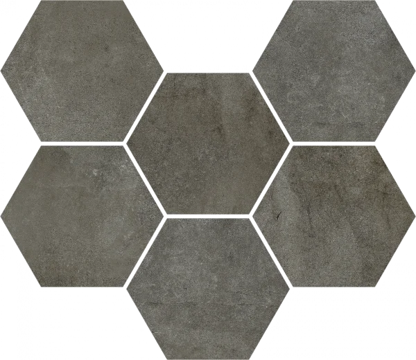 Керамогранит Coliseum Экспо Дарк Мозаика Гексагон (Натуральная, 25х29) в Чебоксарах