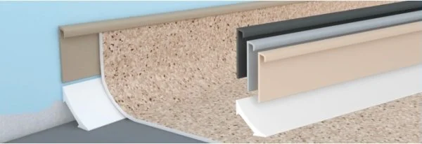 Коннелюрный плинтус Bonkeel Верхняя светло-серая часть (28х5х2200мм) в Чебоксарах