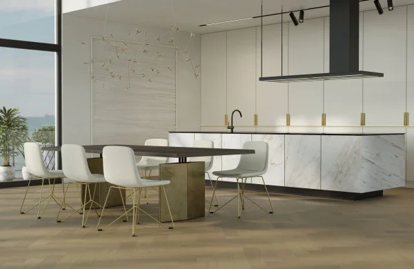 Паркетная доска Quartz Parquet Английская Ёлка Дуб Шампань 33-414 в Чебоксарах