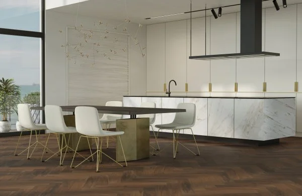 Паркетная доска Quartz Parquet Английская Ёлка Орех Американский 33-400-29 в Чебоксарах