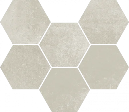 Керамогранит Coliseum Экспо Уайт Мозаика Гексагон (Натуральная, 25х29) в Чебоксарах