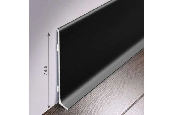 Алюминиевый плинтус Bonkeel ПЛ80 515л Черный (78,5х11,2х2500мм) в Чебоксарах